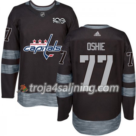 Washington Capitals tröja T.J. Oshie 77 1917-2017 100th Anniversary Adidas Svart Authentic - NHL Tröjor Herr
